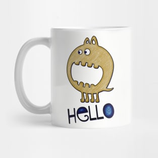 Yellow Scribble Monster Mug